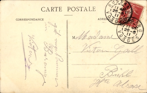 CPA Vosges, Forteresse, Lion en Neige