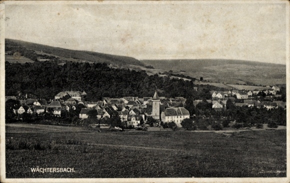 Postcard Waechtersbach in Hesse, total view