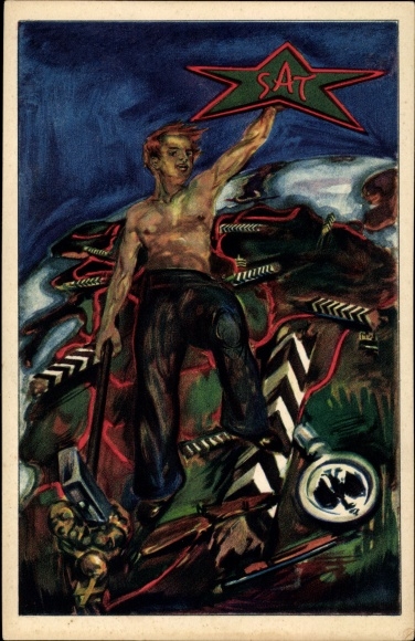 Artist PC Esperanto, SAT, man with hammer