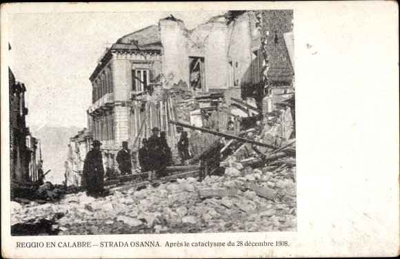 Ak Reggio Calabria, Strada Osanna, apres le cataclysme du 28 decembre 1908
