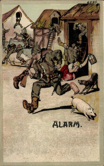 Humor żołnierza AK, alarm, żołnierze uciekają z domów