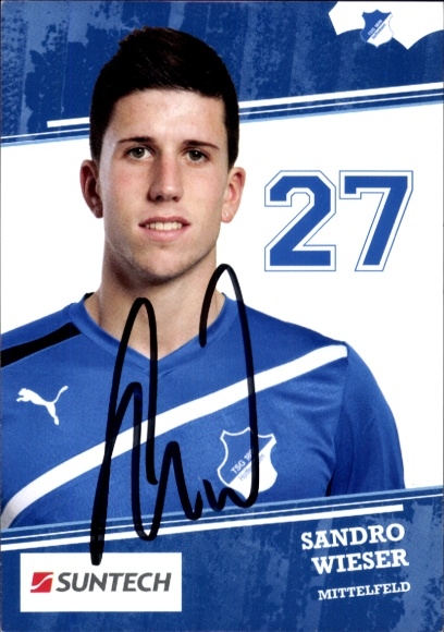 Autogrammkarte Fußballer Sandro Wieser, TSG 1899 Hoffenheim, Autogramm