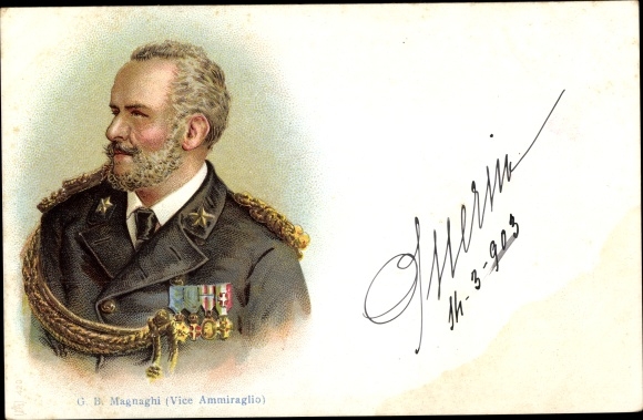 Litho G. B. Magnaghi, Vice Ammiraglio, Vizeadmiral der italienischen Marine