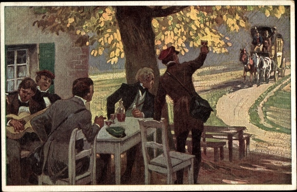 Artist song Postcard Hey, Paul, What comes from the heights, folk song card no. 33