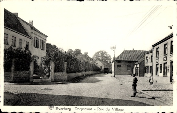 Postcard Everberg Flemish Brabant, Dorpstraat