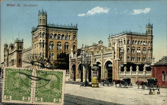 Postcard Vienna 2. Leopoldstadt Austria, Northern Railway