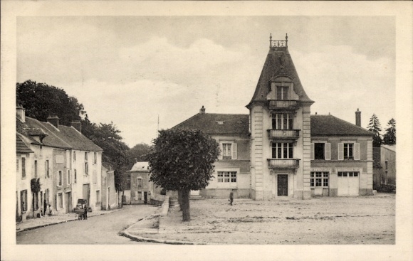 Ak Longpont Essonne, Das Rathaus und die Rue du Pont de l'Orge