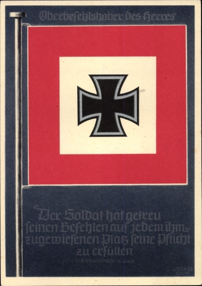 Artist PC small, G., flags and standards d. Wehrmacht, Commander-in-Chief of the Army Brauchitsch