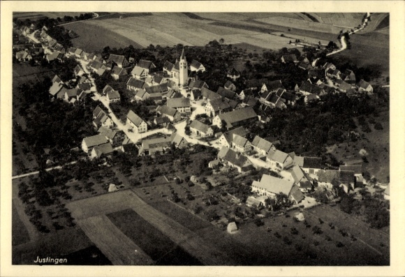 Ak Justingen Schelklingen Schwäbische Alb, Fliegeraufnahme