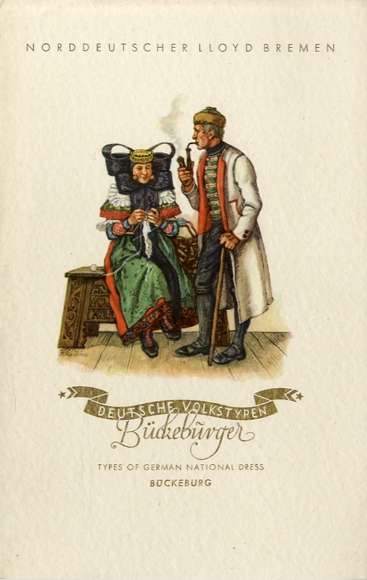 Künstler Menükarte, Dampfer Bremen, 29. Mai 1939, Gabelfrühstück