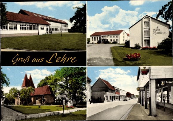 Postcard Apprenticeship in Lower Saxony, church, school, house