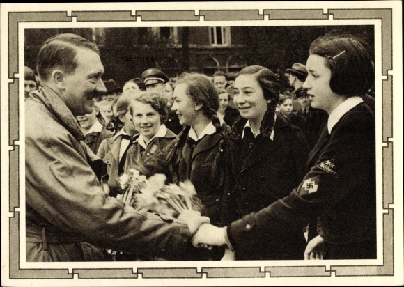 Postal stationery PC leader and Chancellor Adolf Hitler, well-wishers, BDM