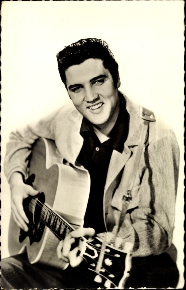 KP aktor i piosenkarz Elvis Presley, portret, gitara