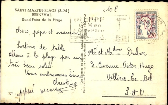 Postcard Berneval sur Mer Seine Maritime, Rond-Point de la Plage