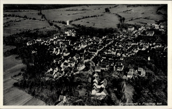 Postcard Hüffenhardt in Baden, aerial photograph