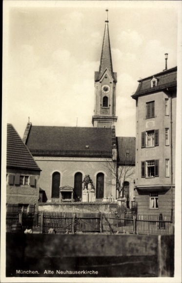 Postcard Munich, Old Neuhauser Church