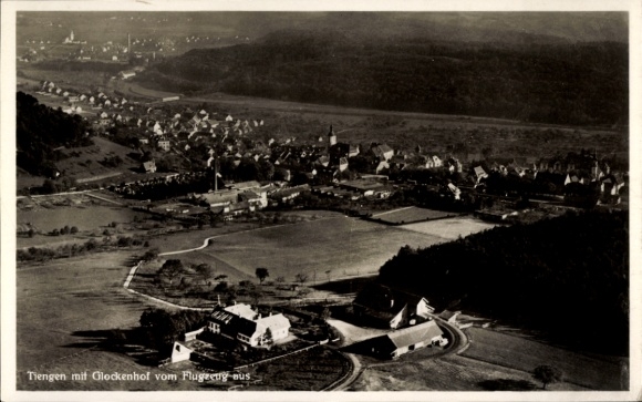 Postcard Waldshut Tiengen am Hochrhein, Tiengen with Glockenhof from the plane