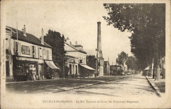 Postcard Neuilly Plaisance Seine Saint Denis, Nogentais tram factory