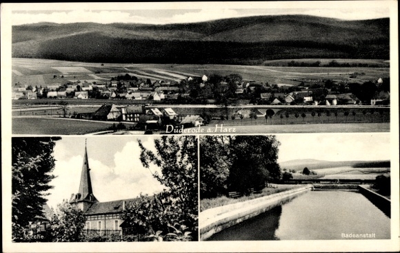 KP Düderode Kalefeld am Harz, panorama, kąpielisko, kościół