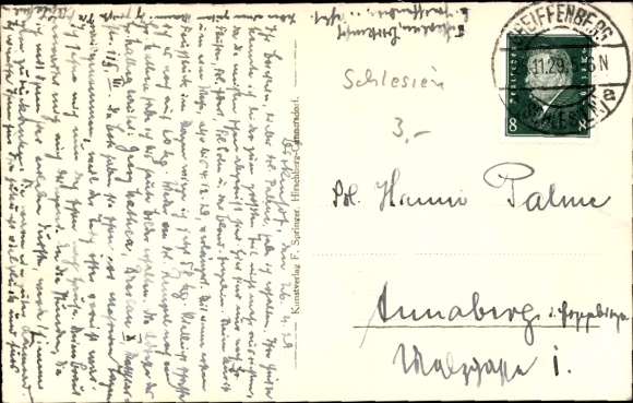 Postcard Złotniki Lubańskie Golden dream Silesia, dam, wall