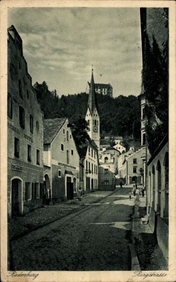 Ak Riedenburg Niederbayern, Burgstraße, Kirchturm