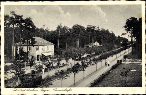 Postcard Baltic resort Baabe on Rügen, Strandstrasse