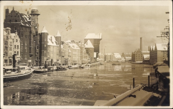 Foto Ak Gdańsk Danzig, Stadtansicht, Sternwarte, Krantor