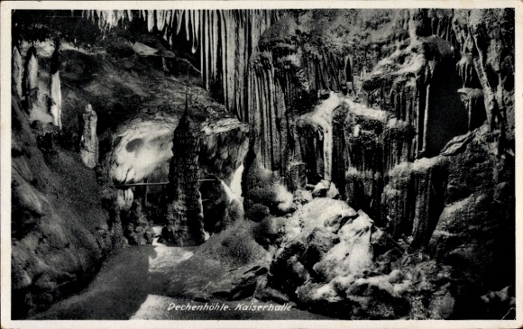 Postcard Grüne Iserlohn in the Märkischer Kreis, Dechenhöhle, Kaiserhalle