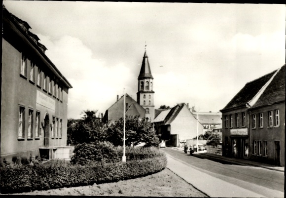 Ak Bad Düben an der Mulde Sachsen, Martin Luther Straße, Kirche