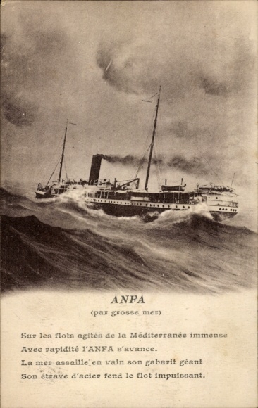 CPA Paquebot Anfa, Compagnie de Navigation Paquet