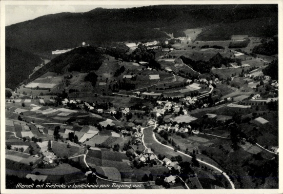 Postcard Marzell in the Black Forest, aerial photograph