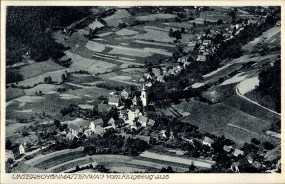 Postcard Unterschönmattenwag Unter Schönmattenwag Forest Michelbach in the Odenwald Hesse, aerial photograph
