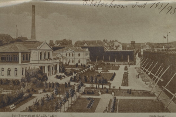 Original photo of Salzuflen in North Rhine-Westphalia, salt and thermal baths, graduation tower, around 1900