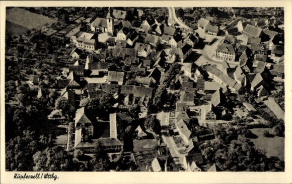 Postcard Kupferzell in Württemberg, aerial photograph