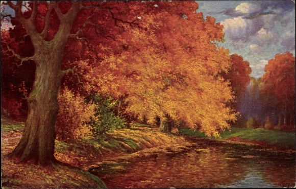 Kunstenaar Ak Hoy, W., Autumn Mood
