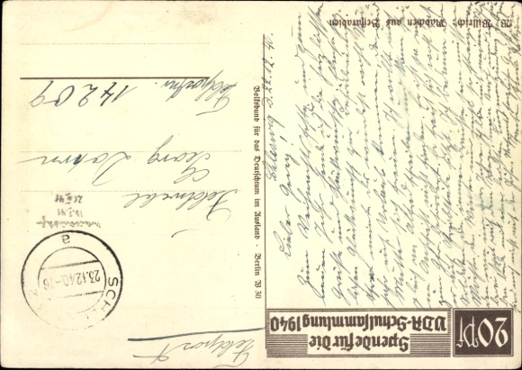 Artist Postcard Willrich, Wolfgang, Girl from Bessarabia, VDA School Collection 1940
