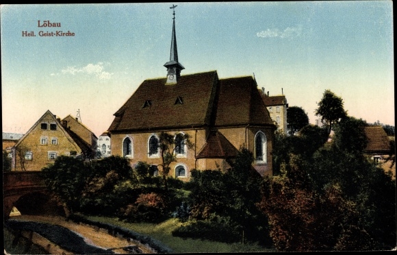 Ak Löbau in Sachsen, Heil. Geist Kirche