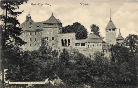 Postcard Elgersburg Thuringia, part of the castle, surroundings