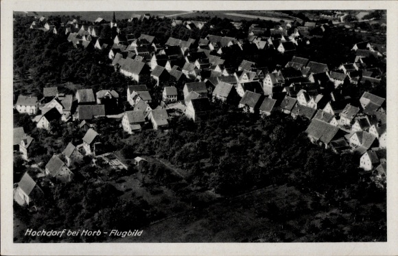 Postcard Hochdorf (near Horb) Nagold in the Black Forest, aerial photograph