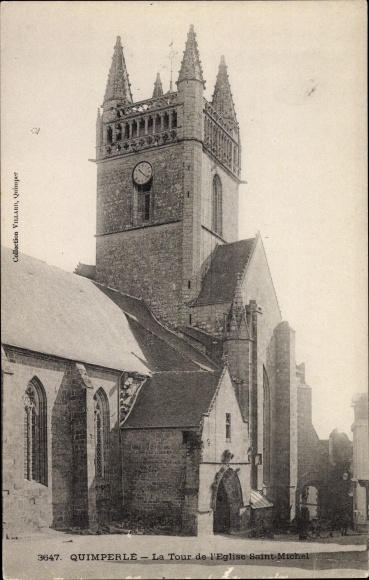 Postcard Quimperlé Finistère, Kirchr Saint Michel