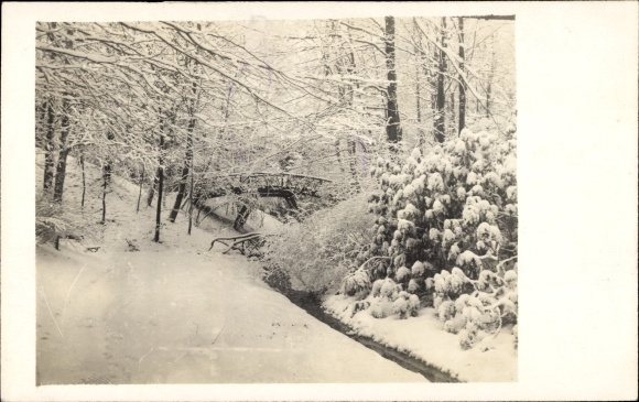 foto Ak Hamburg Nord Ohlsdorf, begraafplaats, winter