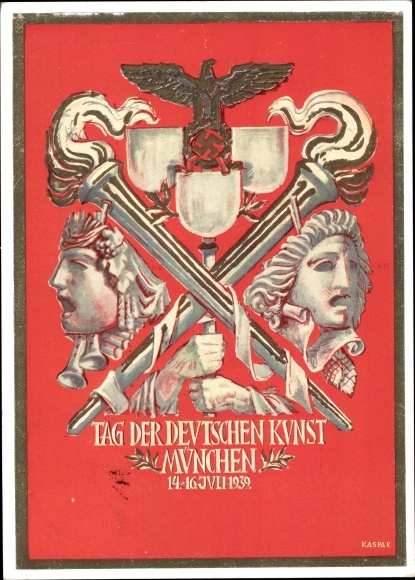 Artist Postcard Kaspar, Munich, Day of German Art, 14th-16th. July 1939