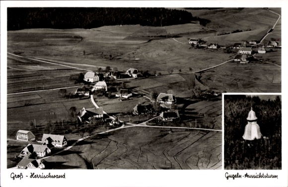 Ak Großherrischwand Herrischried am Hotzenwald, Fliegeraufnahme, Gugeln, Aussichtsturm