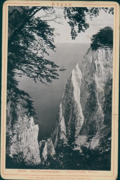 Cabinet photo Stubbenkammer Sassnitz on Rügen, rugged wall