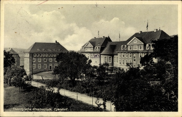 Postcard Egendorf Blankenhain in Thuringia, Thuringian State School