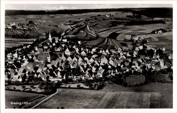 Postcard Greding Middle Franconia, aerial photograph