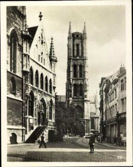 12 oude foto's Gent Gent Oost-Vlaanderen, in het bijbehorende boekje, diverse aanzichten