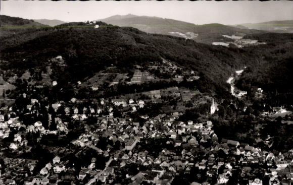 Postcard Auerbach Bensheim an der Bergstraße Hesse, climatic health resort Bergstraße, aerial photograph, landscape,
