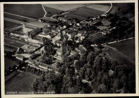 Postcard Adldorf Eichendorf in Lower Bavaria, aerial photograph, landscape, buildings, Bavarian surroundings