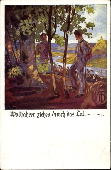 Artist PC Amtsberg, Otto, pilgrims pull through the valley, German Turnerschaft